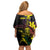 New Caledonia Kanaky Personalized Family Matching Off Shoulder Short Dress and Hawaiian Shirt Fleche Faitiere - Plumeria