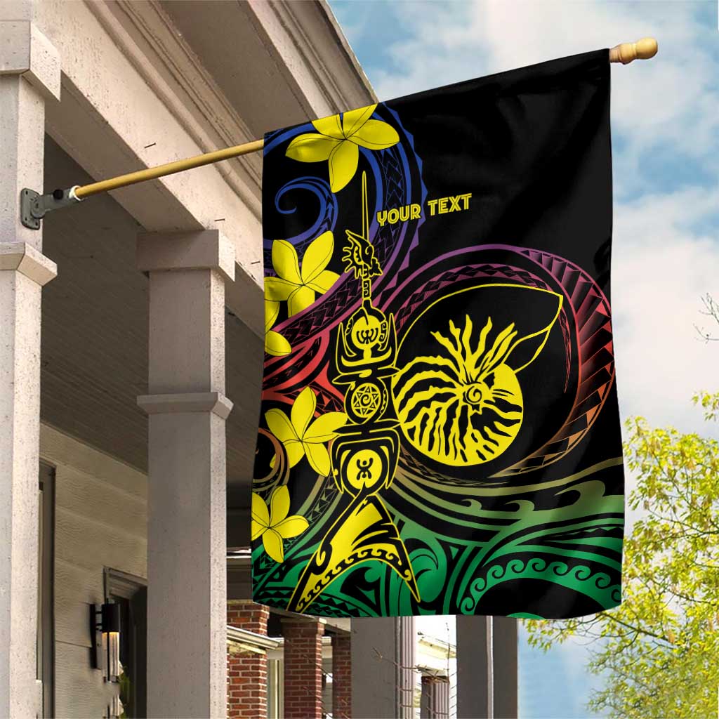 New Caledonia Kanaky Personalized Garden Flag Fleche Faitiere - Plumeria LT7 House Flag Colorful - Polynesian Pride