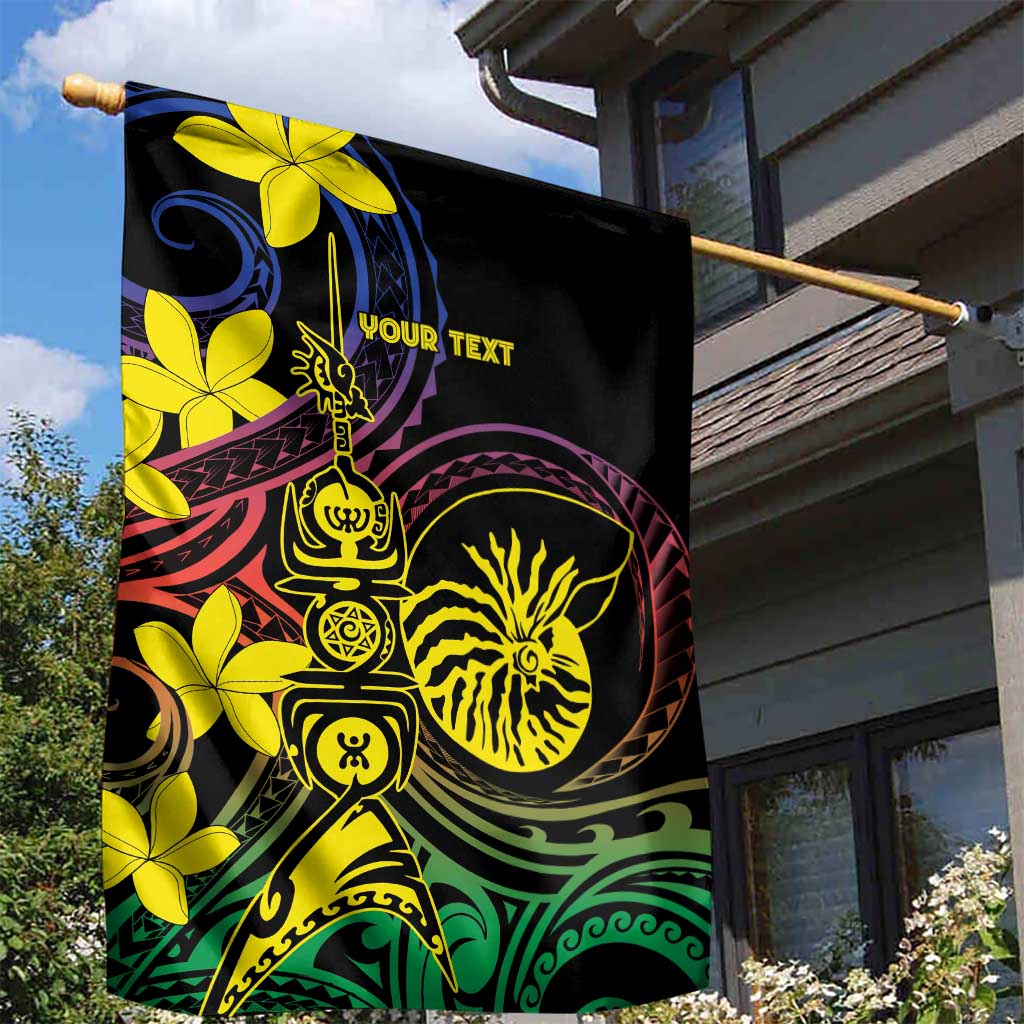 New Caledonia Kanaky Personalized Garden Flag Fleche Faitiere - Plumeria LT7 - Polynesian Pride