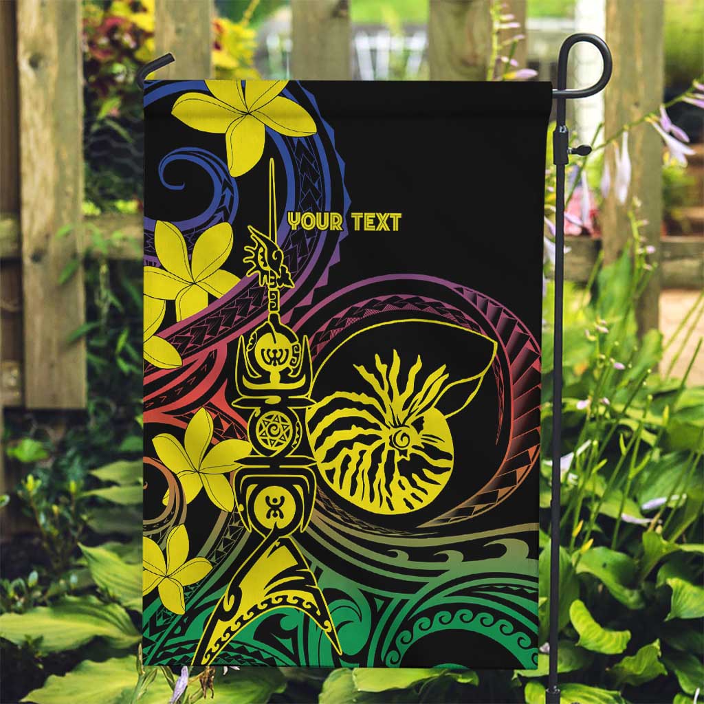 New Caledonia Kanaky Personalized Garden Flag Fleche Faitiere - Plumeria LT7 Garden Flag Colorful - Polynesian Pride