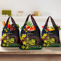 New Caledonia Kanaky Personalized Grocery Bag Fleche Faitiere - Plumeria LT7 3-pack One Size Colorful - Polynesian Pride