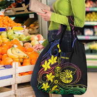 New Caledonia Kanaky Personalized Grocery Bag Fleche Faitiere - Plumeria LT7 - Polynesian Pride