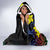 New Caledonia Kanaky Personalized Hooded Blanket Fleche Faitiere - Plumeria