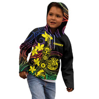 New Caledonia Kanaky Personalized Kid Hoodie Fleche Faitiere - Plumeria LT7 - Polynesian Pride