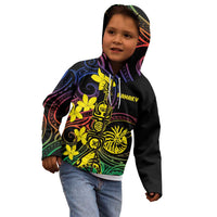 New Caledonia Kanaky Personalized Kid Hoodie Fleche Faitiere - Plumeria LT7 - Polynesian Pride
