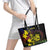 New Caledonia Kanaky Personalized Leather Tote Bag Fleche Faitiere - Plumeria