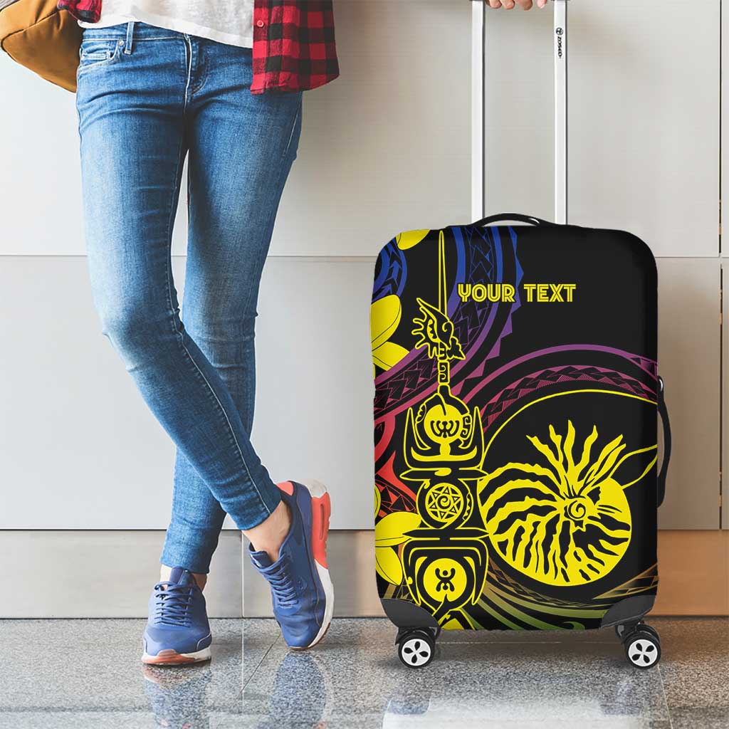 New Caledonia Kanaky Personalized Luggage Cover Fleche Faitiere - Plumeria LT7 - Polynesian Pride