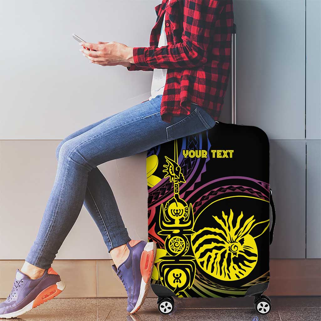New Caledonia Kanaky Personalized Luggage Cover Fleche Faitiere - Plumeria LT7 - Polynesian Pride
