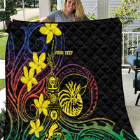 New Caledonia Kanaky Personalized Quilt Fleche Faitiere - Plumeria LT7 Colorful - Polynesian Pride