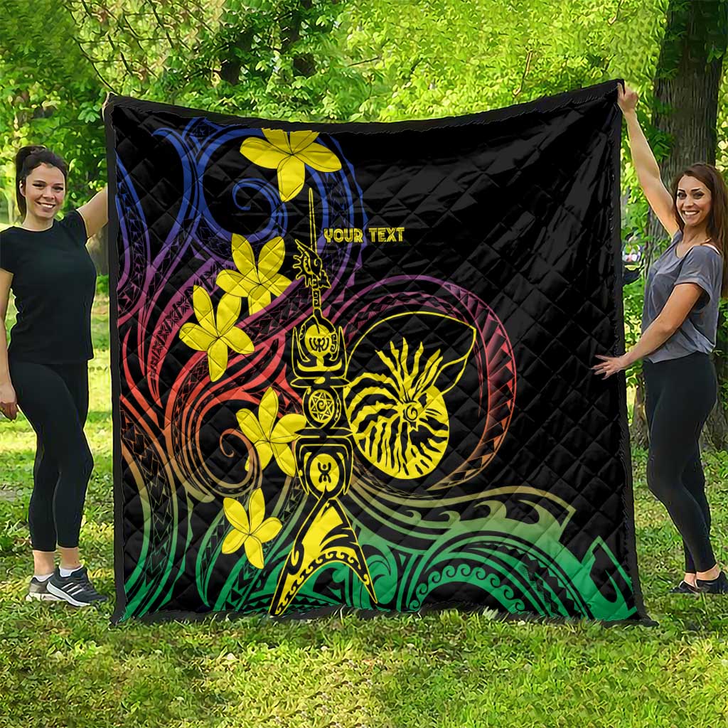 New Caledonia Kanaky Personalized Quilt Fleche Faitiere - Plumeria LT7 - Polynesian Pride