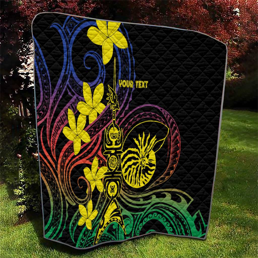 New Caledonia Kanaky Personalized Quilt Fleche Faitiere - Plumeria LT7 - Polynesian Pride