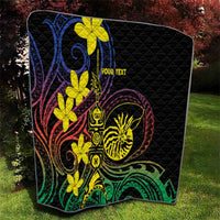 New Caledonia Kanaky Personalized Quilt Fleche Faitiere - Plumeria LT7 - Polynesian Pride