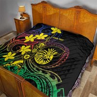 New Caledonia Kanaky Personalized Quilt Fleche Faitiere - Plumeria LT7 - Polynesian Pride