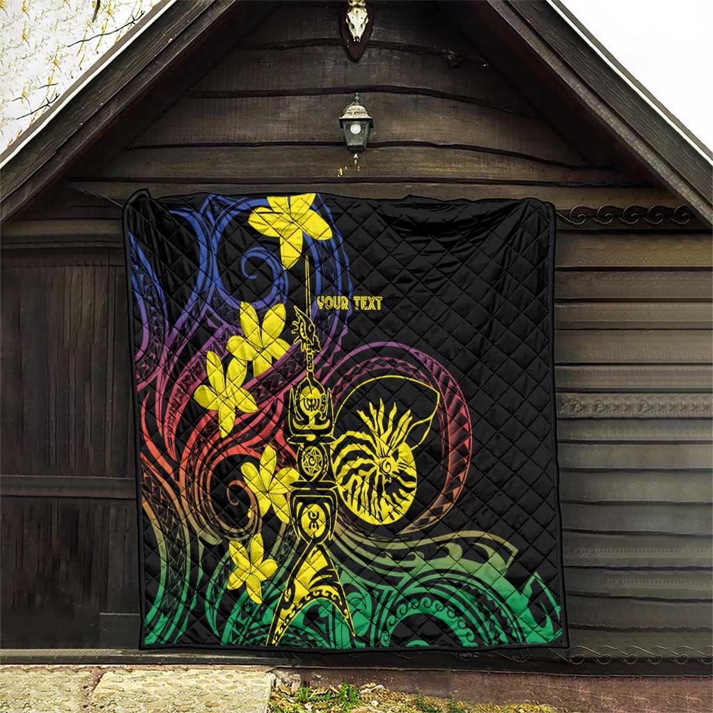 New Caledonia Kanaky Personalized Quilt Fleche Faitiere - Plumeria LT7 - Polynesian Pride