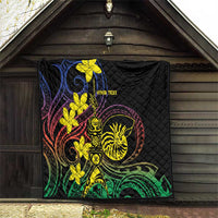 New Caledonia Kanaky Personalized Quilt Fleche Faitiere - Plumeria LT7 - Polynesian Pride