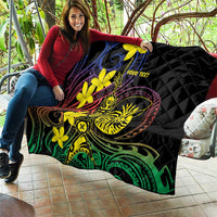 New Caledonia Kanaky Personalized Quilt Fleche Faitiere - Plumeria LT7 - Polynesian Pride