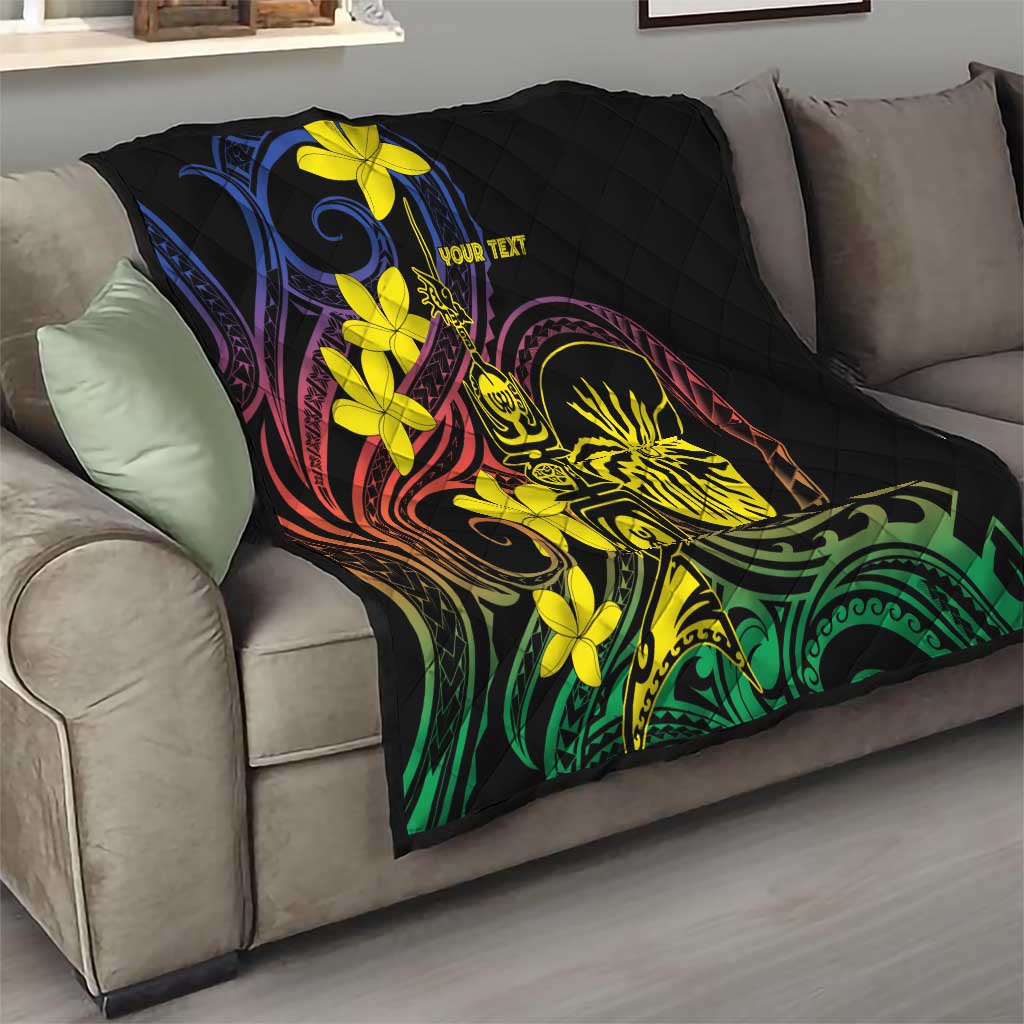 New Caledonia Kanaky Personalized Quilt Fleche Faitiere - Plumeria LT7 - Polynesian Pride