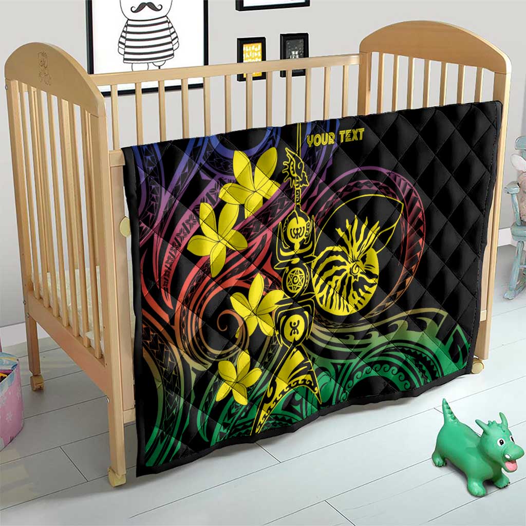 New Caledonia Kanaky Personalized Quilt Fleche Faitiere - Plumeria LT7 - Polynesian Pride