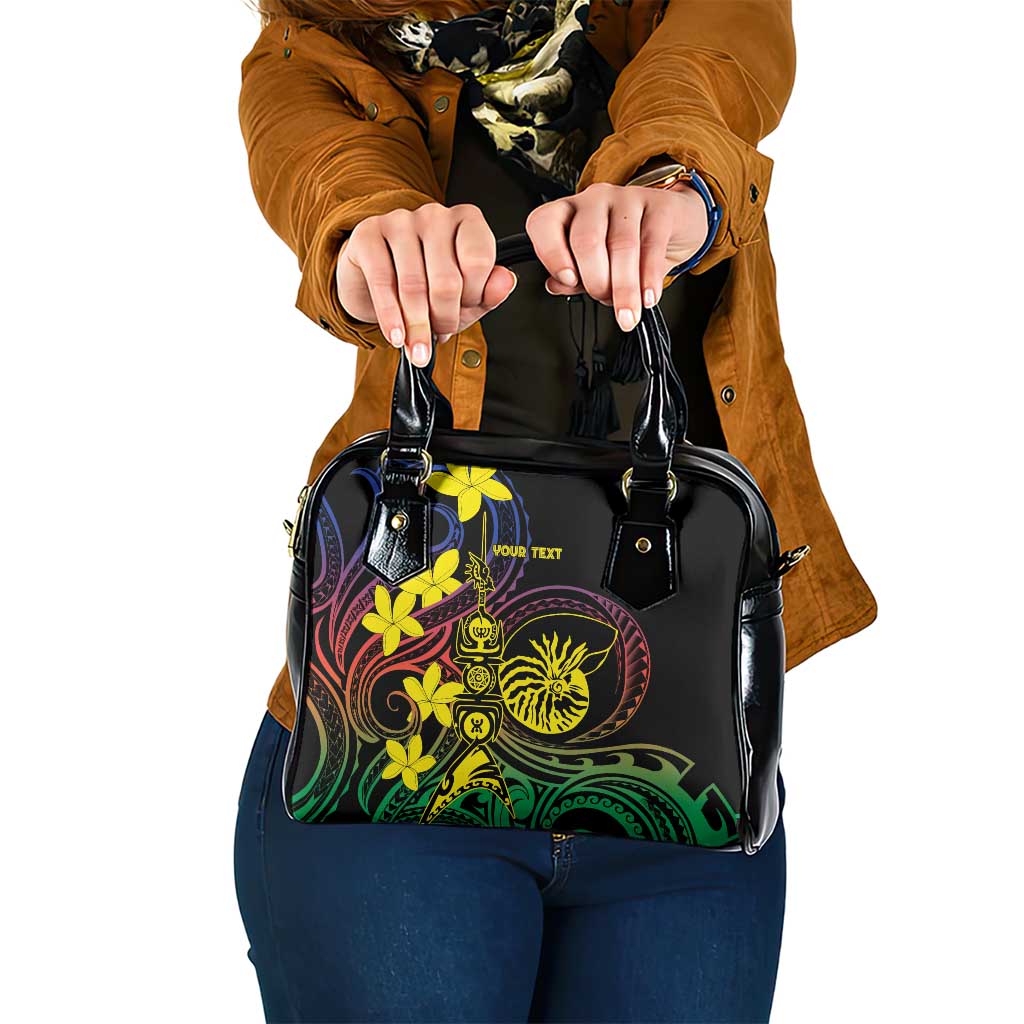 New Caledonia Kanaky Personalized Shoulder Handbag Fleche Faitiere - Plumeria LT7 One Size Colorful - Polynesian Pride