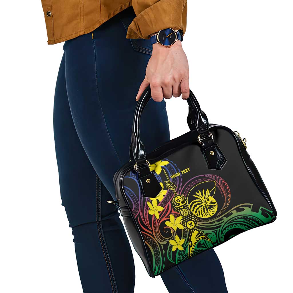 New Caledonia Kanaky Personalized Shoulder Handbag Fleche Faitiere - Plumeria LT7 - Polynesian Pride