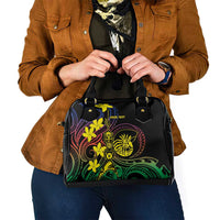 New Caledonia Kanaky Personalized Shoulder Handbag Fleche Faitiere - Plumeria LT7 - Polynesian Pride