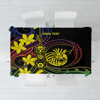 New Caledonia Kanaky Personalized Tablecloth Fleche Faitiere - Plumeria LT7 Colorful - Polynesian Pride