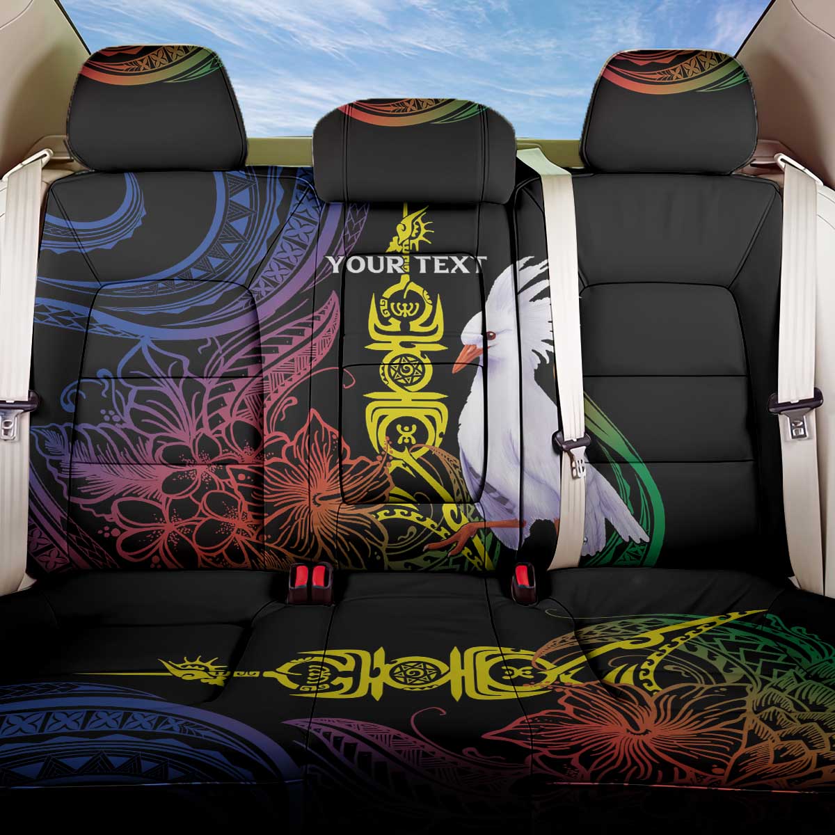 New Caledonia Kanaky Personalized Back Car Seat Cover Fleche Faitiere Mix Kagu LT7 One Size Colorful - Polynesian Pride