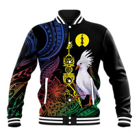 New Caledonia Kanaky Personalized Baseball Jacket Fleche Faitiere Mix Kagu LT7 Unisex Colorful - Polynesian Pride