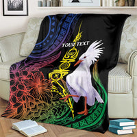 New Caledonia Kanaky Personalized Blanket Fleche Faitiere Mix Kagu LT7 - Polynesian Pride