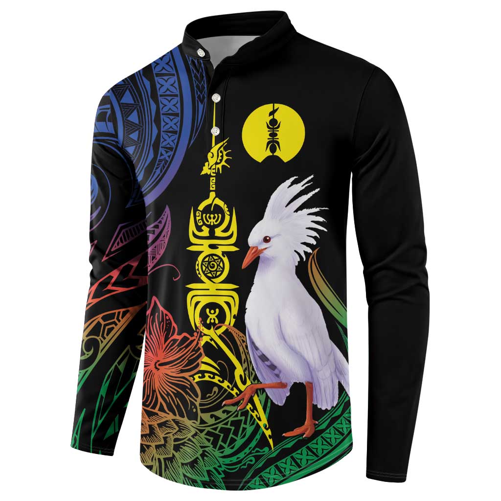 New Caledonia Kanaky Personalized Button Sweatshirt Fleche Faitiere Mix Kagu LT7 - Polynesian Pride