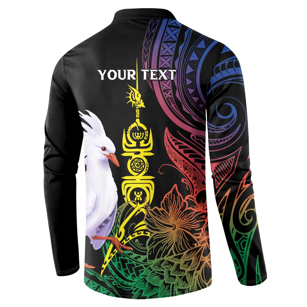 New Caledonia Kanaky Personalized Button Sweatshirt Fleche Faitiere Mix Kagu LT7 - Polynesian Pride