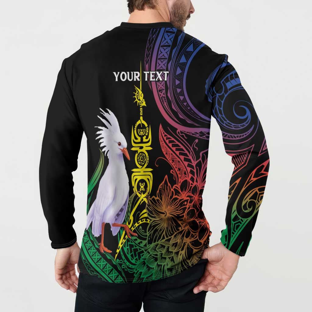 New Caledonia Kanaky Personalized Button Sweatshirt Fleche Faitiere Mix Kagu LT7 - Polynesian Pride
