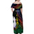 New Caledonia Kanaky Personalized Family Matching Off Shoulder Maxi Dress and Hawaiian Shirt Fleche Faitiere Mix Kagu