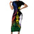 New Caledonia Kanaky Personalized Family Matching Short Sleeve Bodycon Dress and Hawaiian Shirt Fleche Faitiere Mix Kagu