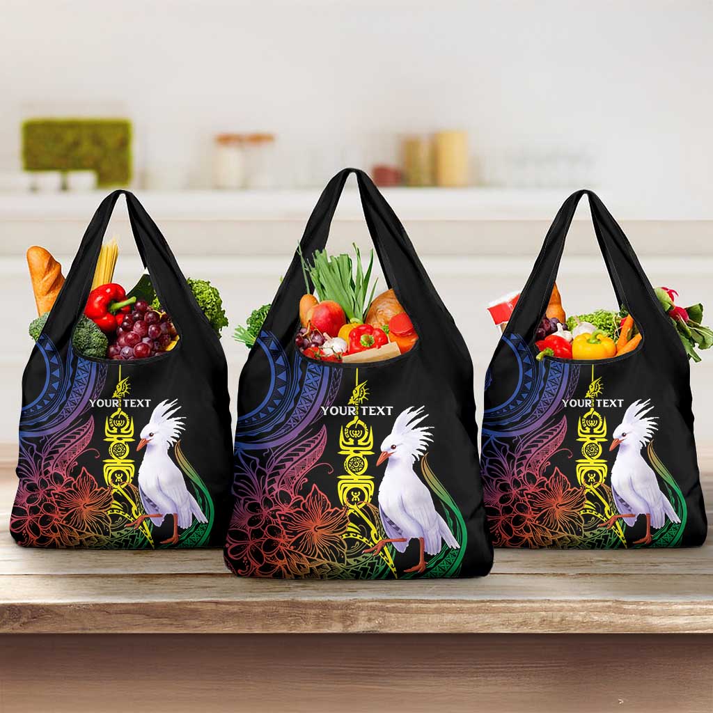 New Caledonia Kanaky Personalized Grocery Bag Fleche Faitiere Mix Kagu LT7 3-pack One Size Colorful - Polynesian Pride