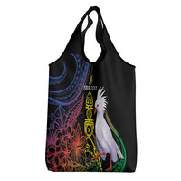 New Caledonia Kanaky Personalized Grocery Bag Fleche Faitiere Mix Kagu LT7 - Polynesian Pride