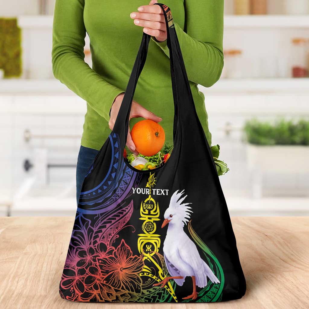 New Caledonia Kanaky Personalized Grocery Bag Fleche Faitiere Mix Kagu LT7 - Polynesian Pride