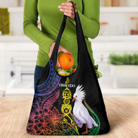 New Caledonia Kanaky Personalized Grocery Bag Fleche Faitiere Mix Kagu LT7 - Polynesian Pride