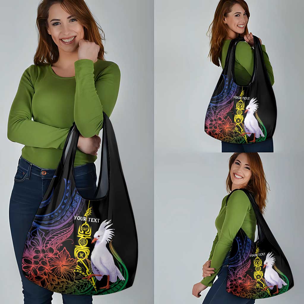 New Caledonia Kanaky Personalized Grocery Bag Fleche Faitiere Mix Kagu LT7 - Polynesian Pride