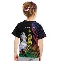 New Caledonia Kanaky Personalized Kid T Shirt Fleche Faitiere Mix Kagu LT7 - Polynesian Pride