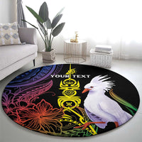 New Caledonia Kanaky Personalized Round Carpet Fleche Faitiere Mix Kagu LT7 - Polynesian Pride