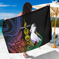 New Caledonia Kanaky Personalized Sarong Fleche Faitiere Mix Kagu LT7 One Size 44 x 66 inches Colorful - Polynesian Pride