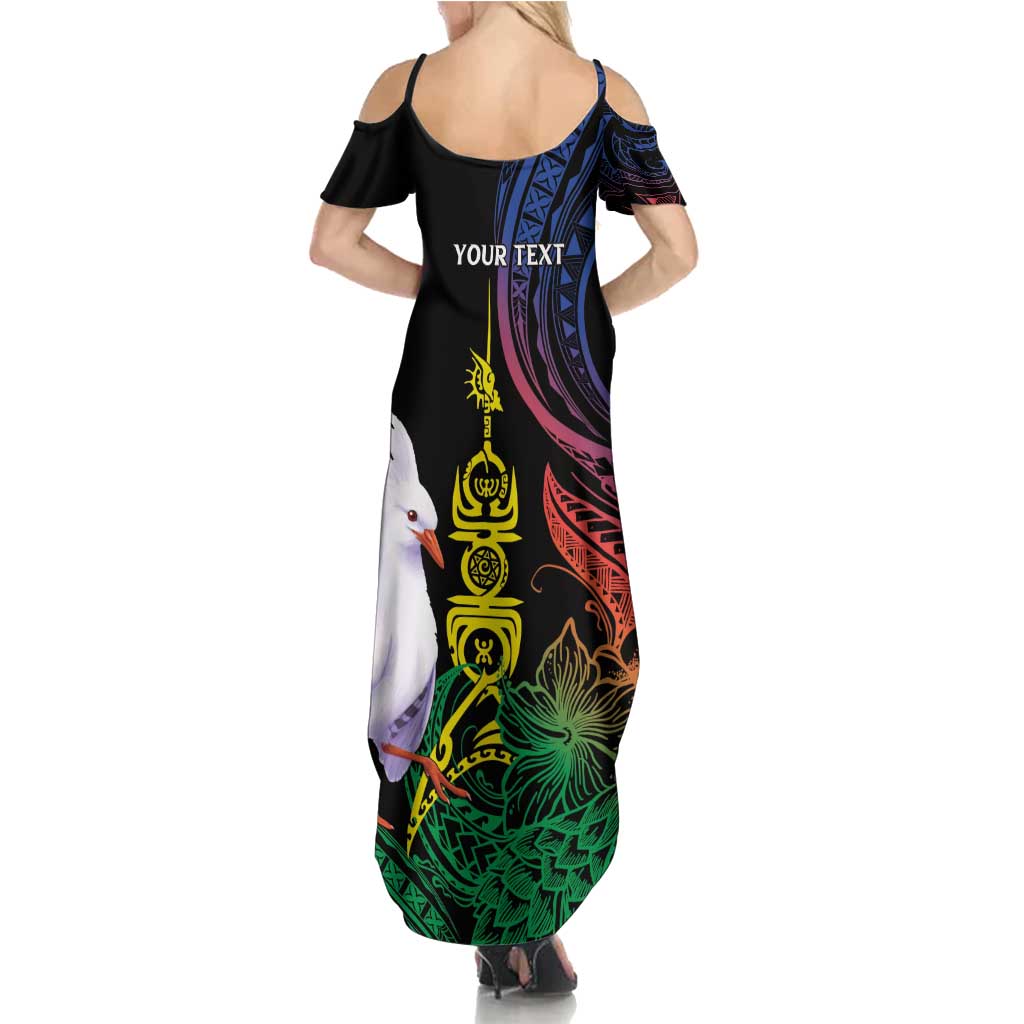 New Caledonia Kanaky Personalized Summer Maxi Dress Fleche Faitiere Mix Kagu LT7 - Polynesian Pride