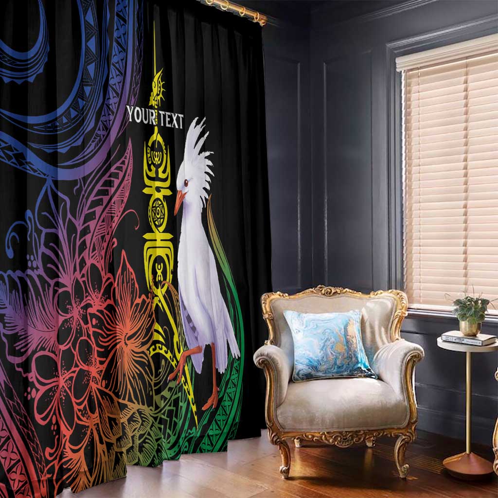 New Caledonia Kanaky Personalized Window Curtain Fleche Faitiere Mix Kagu LT7 - Polynesian Pride