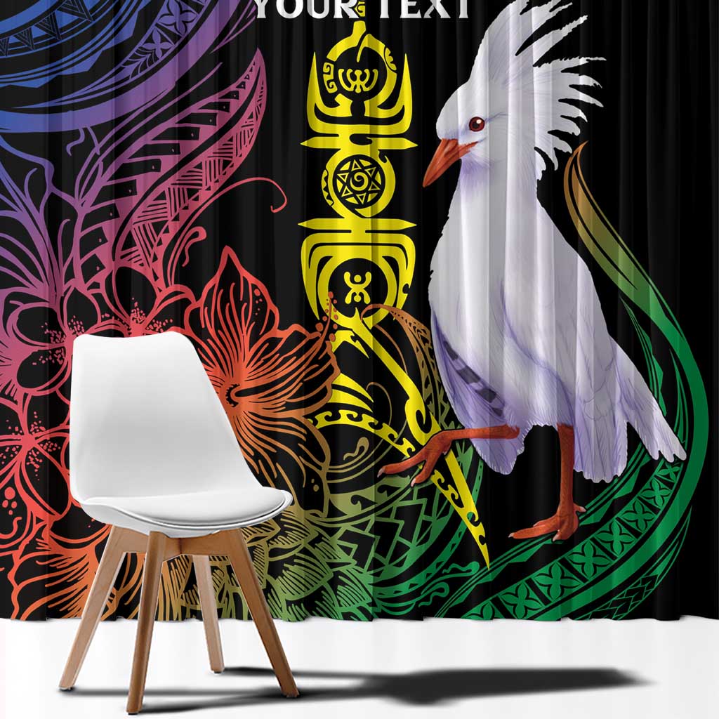 New Caledonia Kanaky Personalized Window Curtain Fleche Faitiere Mix Kagu LT7 - Polynesian Pride