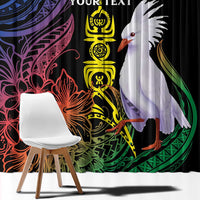 New Caledonia Kanaky Personalized Window Curtain Fleche Faitiere Mix Kagu LT7 - Polynesian Pride