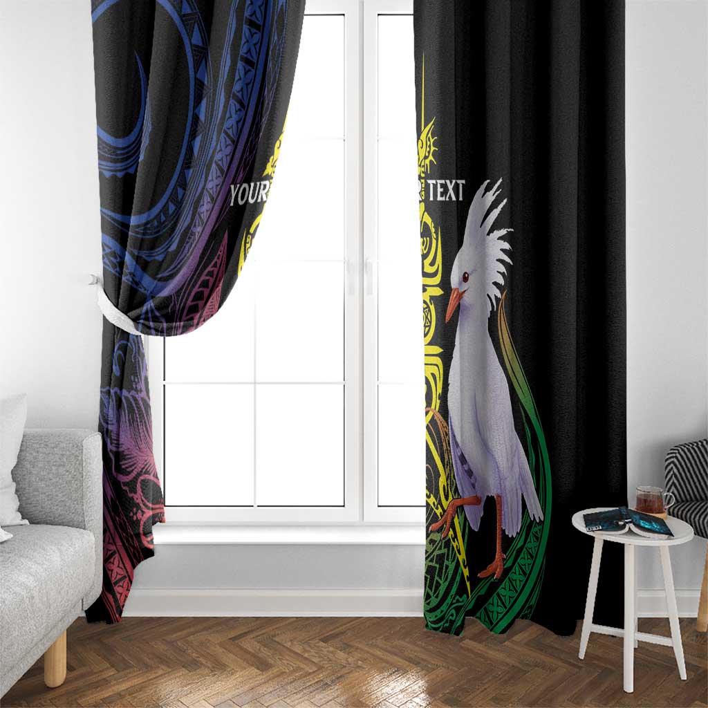 New Caledonia Kanaky Personalized Window Curtain Fleche Faitiere Mix Kagu LT7 - Polynesian Pride