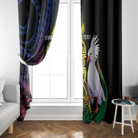 New Caledonia Kanaky Personalized Window Curtain Fleche Faitiere Mix Kagu LT7 - Polynesian Pride