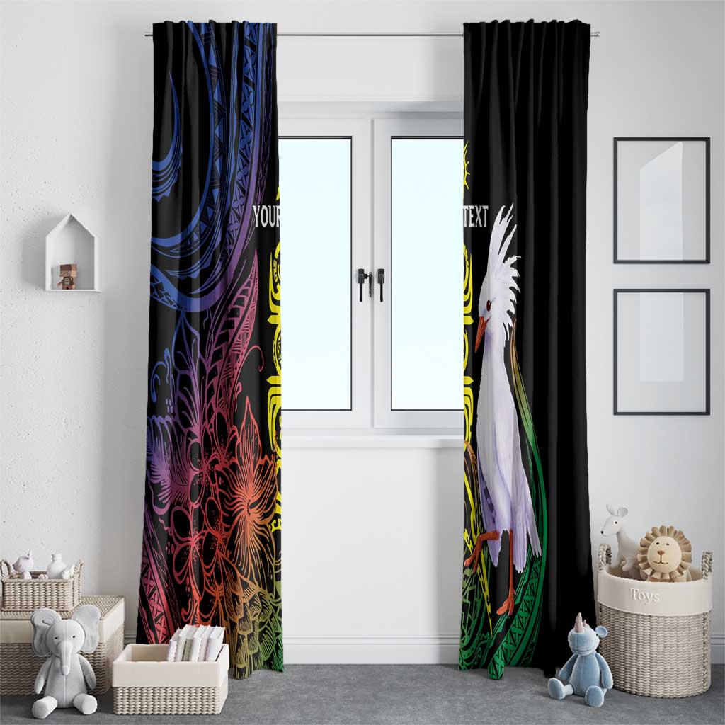 New Caledonia Kanaky Personalized Window Curtain Fleche Faitiere Mix Kagu LT7 - Polynesian Pride