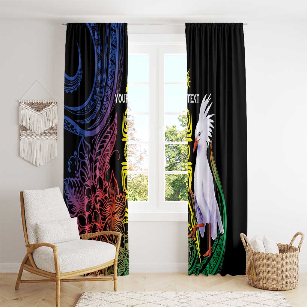 New Caledonia Kanaky Personalized Window Curtain Fleche Faitiere Mix Kagu LT7 - Polynesian Pride